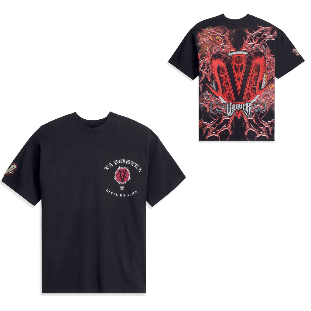 เสื้อยืดผู้ชาย WWE ลาย Stephanie Vaquer สีดำ