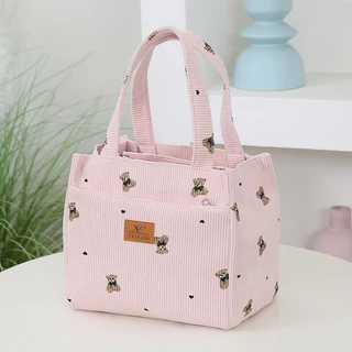 กระเป๋า tote ลายหมี CORDUROY – ใช้งานได้หลากหลาย เหมาะสำหรับการทำงานและเดินทาง