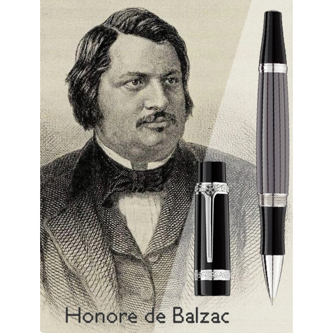 หรูหรา Mont Roller ปากกาลูกลื่น Honore De Balzac สํานักงานโรงเรียน MB เครื่องเขียนพร้อมลายเซ็นบนปากกา Cap