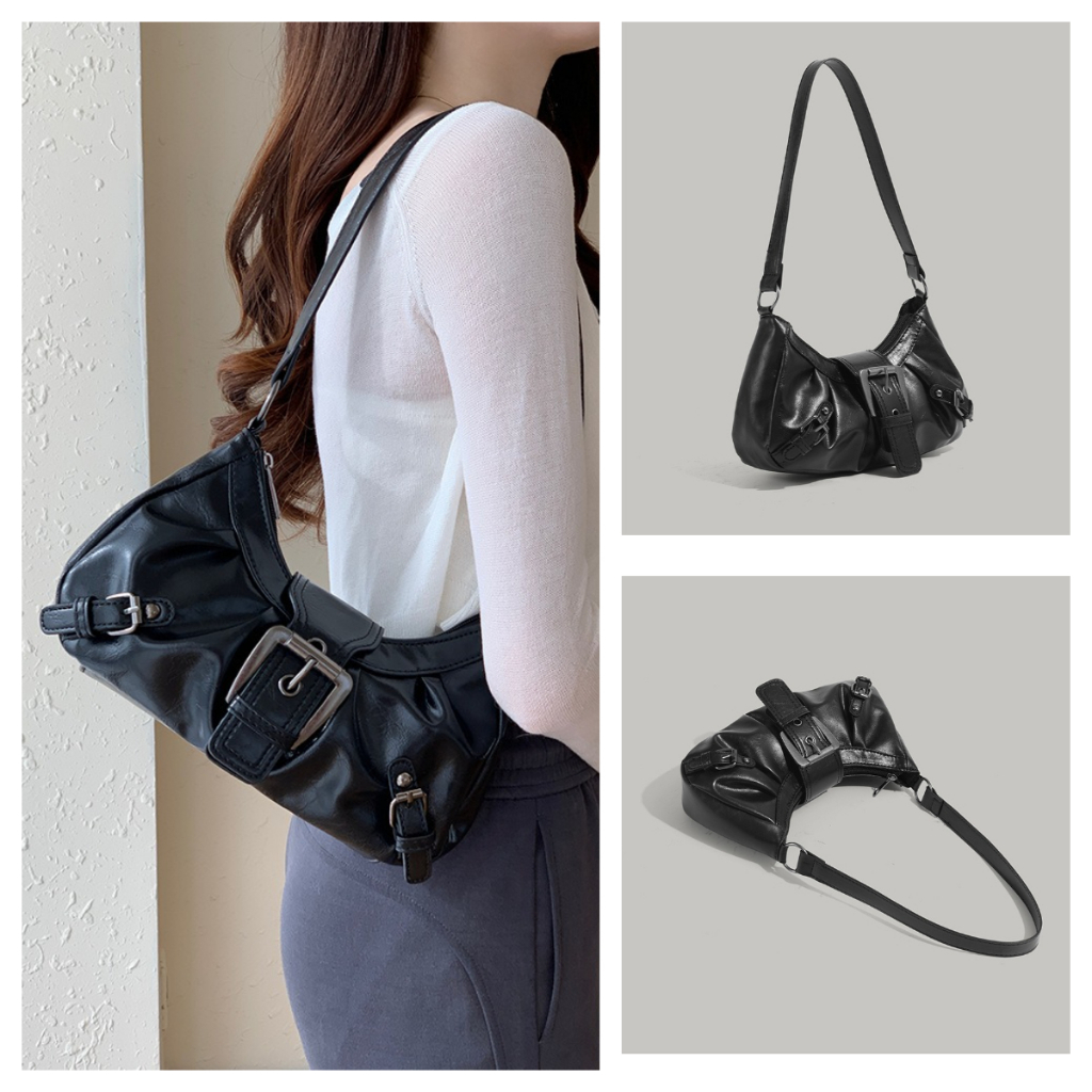 S & LSHOP - กระเป๋าคล้องไหล่ Retro Style Inspired by Fendi กับการออกแบบอย่างง่ายและTextureเรโทร เหมาะสำหรับวันทำงานหรือออกนอกสถานที่ในสไตล์ Casual Luxury