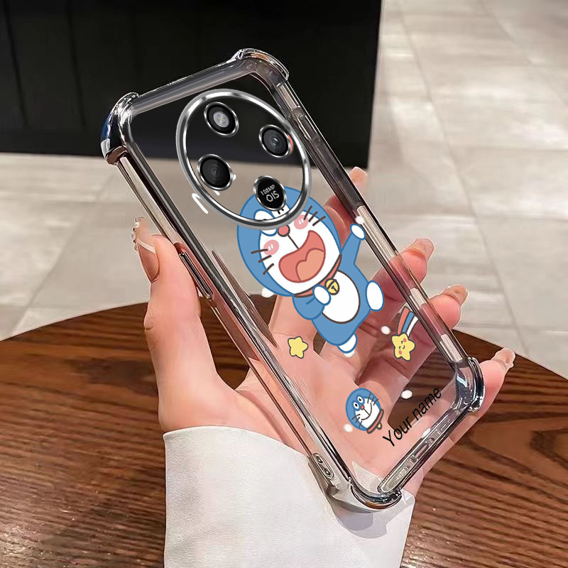 Honor X9d X9b X9a 5G HONOR X9c สมาร์ทที่กําหนดเองชื่อกรณีการ์ตูนโดราเอมอนฝาครอบถุงลมนิรภัย Anti Drop