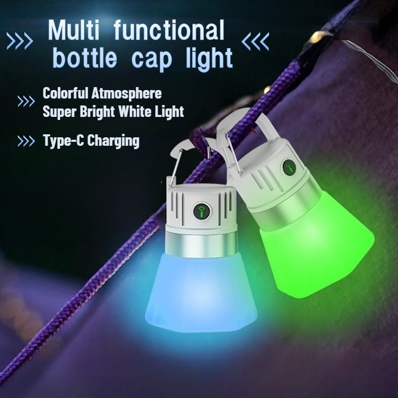 โคมไฟLEDพกพา มัลติฟังก์ชันสำหรับตั้งแคมป์ ปรับสีได้RGB ส่องสว่างและแขวนง่าย