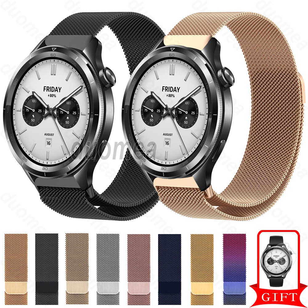 สายสแตนเลสสร้อยข้อมือโลหะอุปกรณ์เสริมวงแม่เหล็กสําหรับ Xiaomi Watch S5 / S4 / S3 / 2 Pro / S1 Active / S1 Pro / Mi Watch