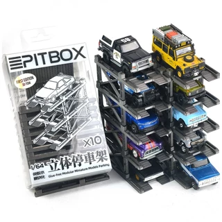 Diorama 1/64 Modular Multi-Storey ที่จอดรถ Rack รุ่นรถจอแสดงผลตู้เก็บรุ่น