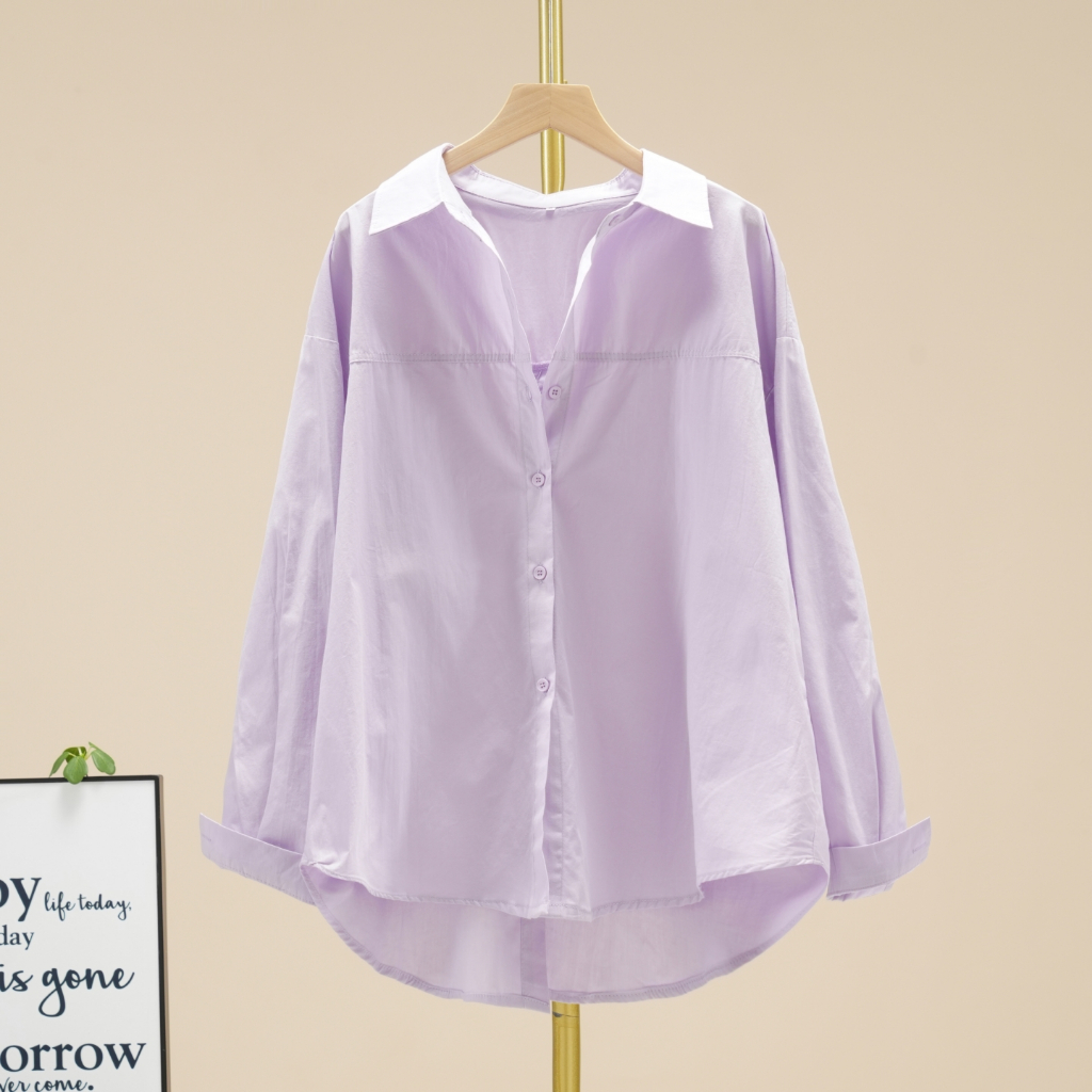 เสื้อเชิ้ตแขนยาวทำจากฝ้ายแท้ 100%, สบายและคล่องตัว เหมาะสำหรับสุภาพสตรี - รูปที่ 5