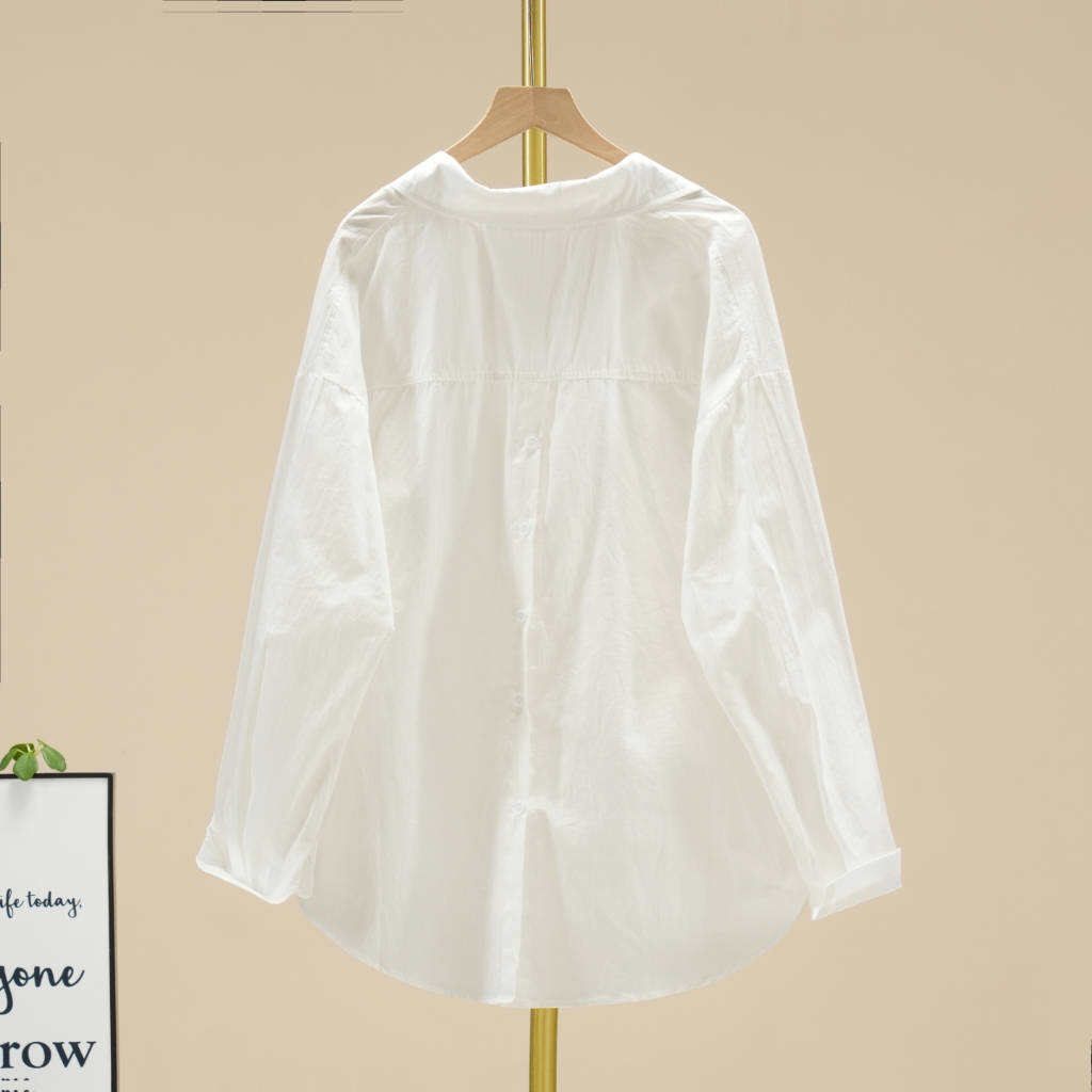 เสื้อเชิ้ตแขนยาวทำจากฝ้ายแท้ 100%, สบายและคล่องตัว เหมาะสำหรับสุภาพสตรี - รูปที่ 3