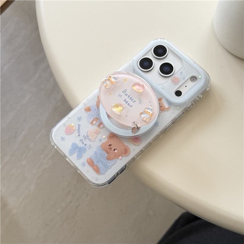 IPhone 17 Pro Max 16 pro max เคสโทรศัพท์กระบวนการ TPU ลายหมีขนมหวาน