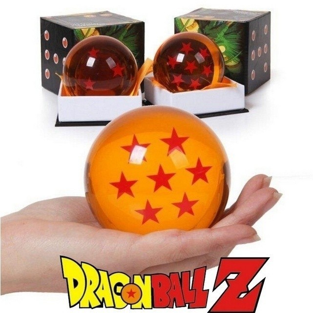 ลูกบอลคริสตัล 3D Dragon Ball Z เกรดสูง 7.6 ซม. ทรงกลมสีเหลืองขนาดใหญ่พิเศษ 1-7 ดาวพร้อมกล่องสีอิสระ