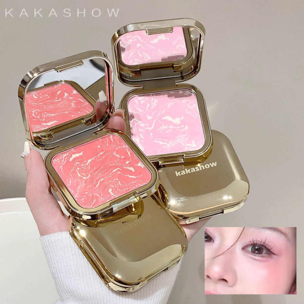 KAKASHOW Blush Palette - Natural Matte สไตล์เกาหลี Nude แต่งหน้า Cheek, Smooth สีที่แม่นยํา Payoff ติดทนนานกันน้ํา Smudgeproof C599