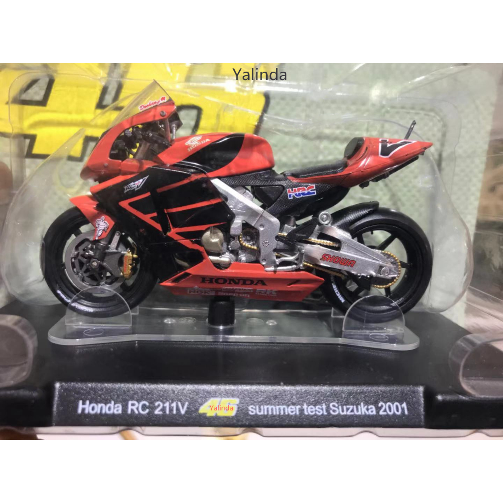 YALINDA 46 1:18 รถจักรยานยนต์ GP Honda RC 211V การทดสอบฤดูร้อน Suzuka 2001