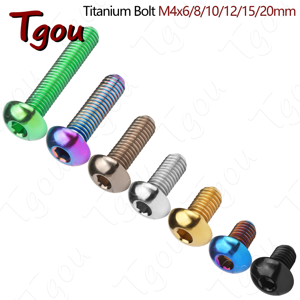 Tgou สกรูหัวร่มไทเทเนียม M4x6 8 10 12 15 20 มม. สําหรับจักรยาน