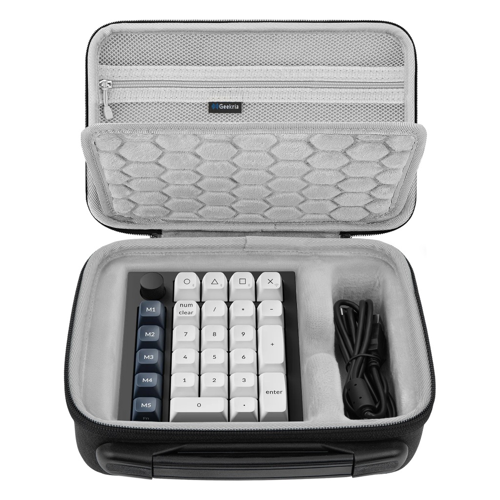 GEEKRIA เคสแป้นพิมพ์ตัวเลขเข้ากันได้กับ Keychron Q0 Max / Q0 Plus, กระเป๋าแพดหมายเลขพกพา (เฉพาะเคส)