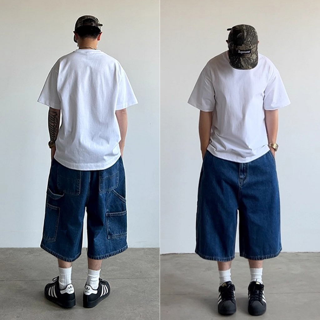 HI20 กางเกงยีนขาสั้น ยืดผู้ชาย ทรงหลวม  ใส่สบาย พร้อมส่ง สไตล์เกาหลี  ส่งไวจากไทย  จัดส่งรวดเร็ว สไตล์ถนน M-3XL พื้นฐานที่เข้ากันได้ง่าย - รูปที่ 3