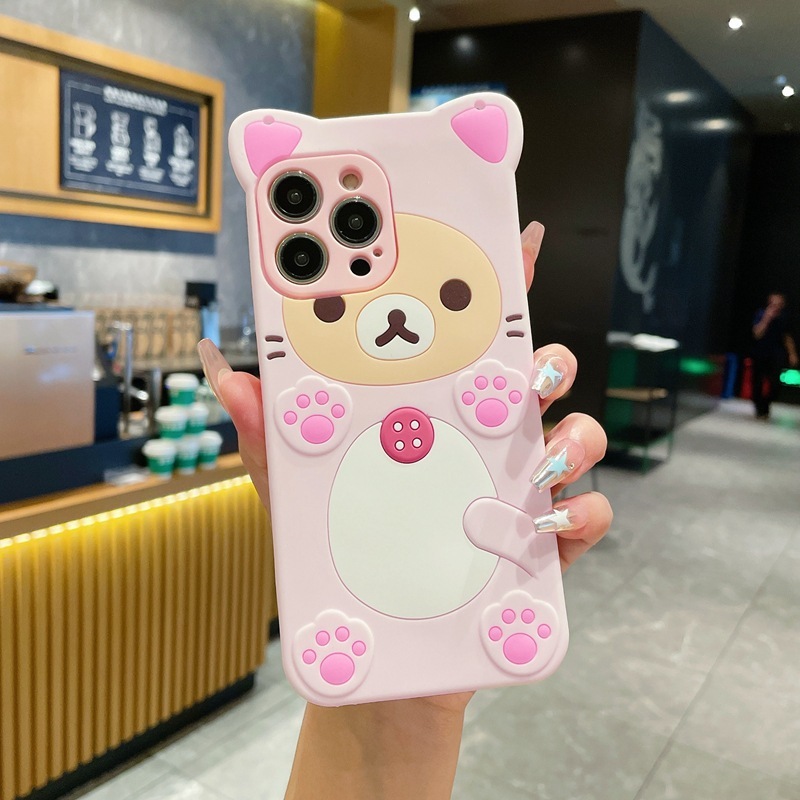 เข้ากันได้สำหรับ Reno 16F 15F 14F 13F OPPO A6C A6X A6T A6S A5i A5X A3X A60 A79 A58 A38 A18 A78 A17 A98 A96 A76 A16 A95 A74 A54 A15S A53 A94 A93 A52 A92 A31 A91 3D Diagonal Blossomหมีพลัมเคสโทรศัพท์