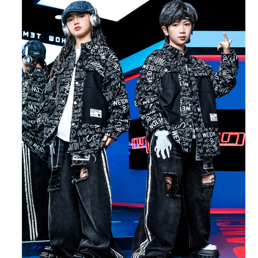 15-75KG ชุดเต้นเด็ก ฮิปฮอป ชุด cover dance เด็กผู้หญิง แจ๊ส ชุดโคฟเวอร์ เด็กผู้ชาย ชุดซ้อม ชุดลีดเดอร์ เสื้อ ชุดเต้น hiphop