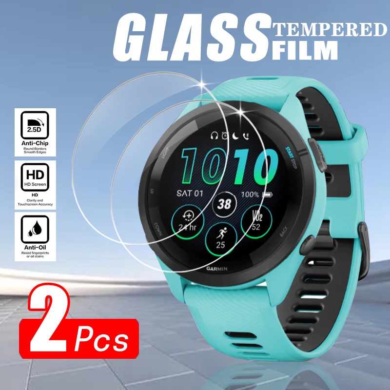 2 ชิ้นกระจกนิรภัยป้องกันฟิล์มสําหรับผู้เบิกทาง Garmin 265/265S/165/955/255S/245/570/45/55 9H สมาร์ทนาฬิกาป้องกันหน้าจอ