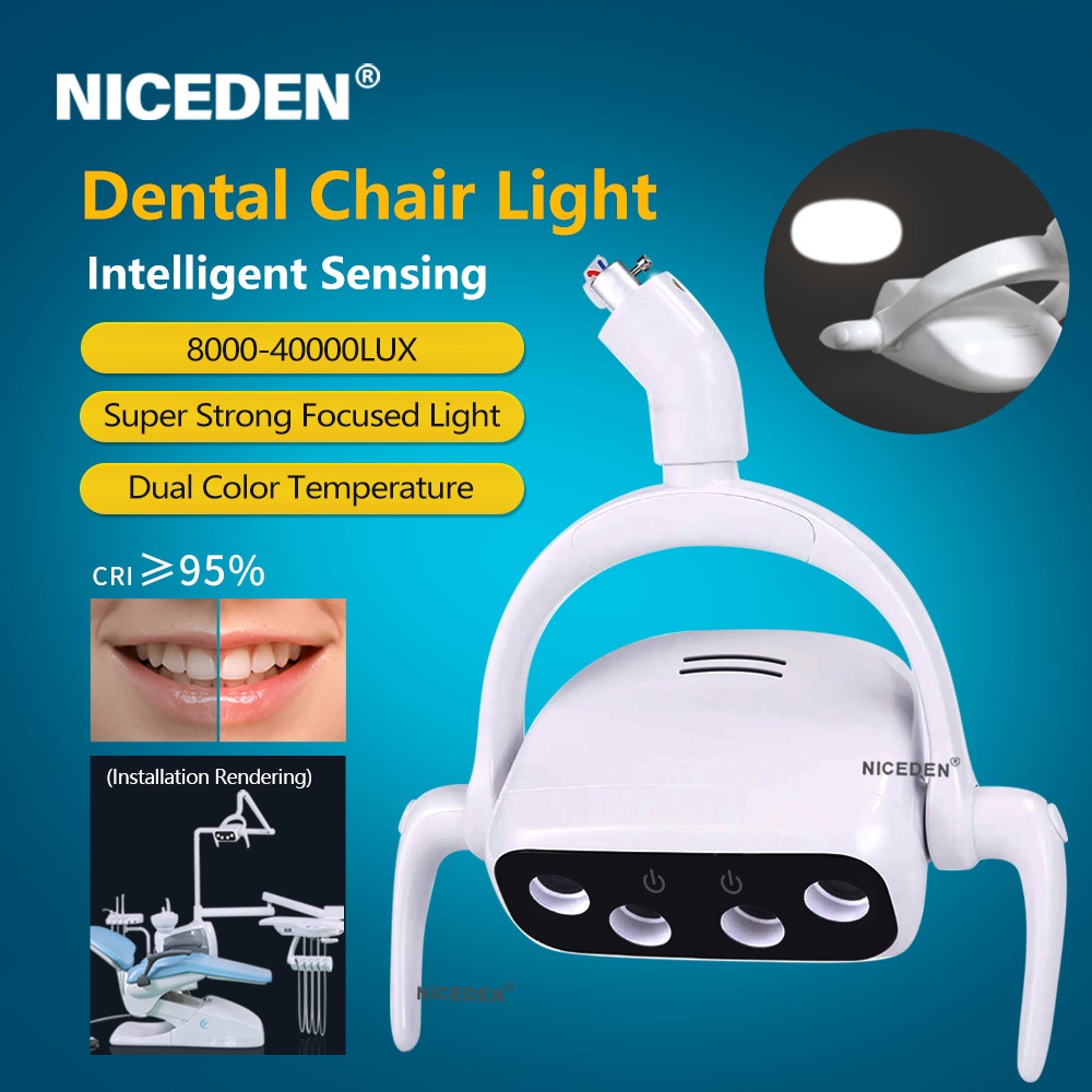 NICEDEN ไฟปฏิบัติการทันตกรรม LED โคมไฟช่องปากติดตั้งไฟ LED 4 ดวงสําหรับอุปกรณ์เก้าอี้รักษา