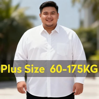 เสื้อเชิ้ตแขนยาวสำหรับผู้ชาย ไซส์ใหญ่ สไตล์หลวม สีดำและสีขาว เหมาะสำหรับการทำงาน