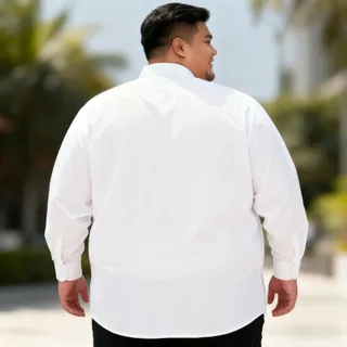 เสื้อเชิ้ตแขนยาวสำหรับผู้ชาย ไซส์ใหญ่ สไตล์หลวม สีดำและสีขาว เหมาะสำหรับการทำงาน