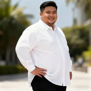 เสื้อเชิ้ตแขนยาวสำหรับผู้ชาย ไซส์ใหญ่ สไตล์หลวม สีดำและสีขาว เหมาะสำหรับการทำงาน