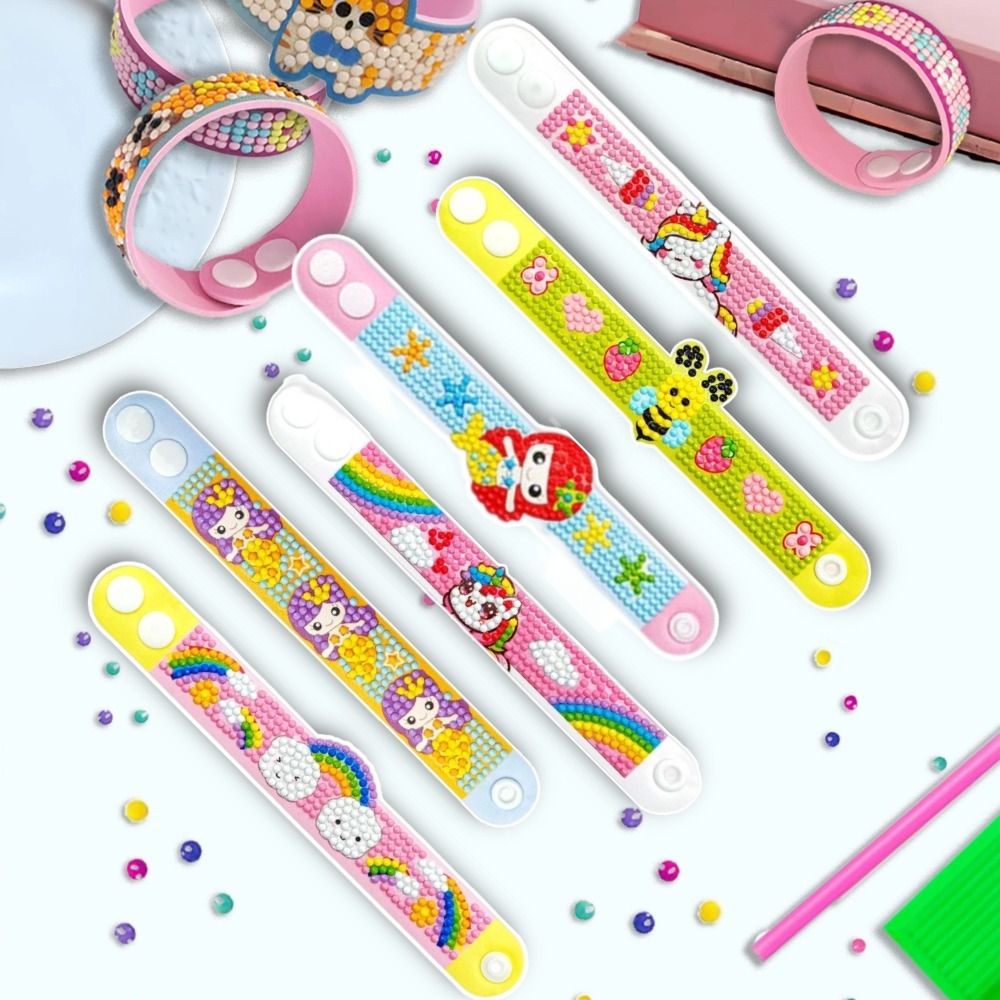 DIY สายรัดข้อมือ EVA เพชรจิตรกรรมสร้อยข้อมือ ของเล่นเด็กสร้อยข้อมือ Dot Diamond Handmade วัสดุ Pack