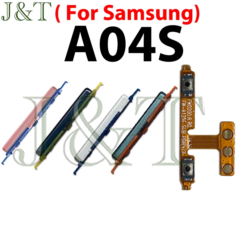 สําหรับ Samsung Galaxy A04S A047 ปุ่มปรับระดับเสียงด้านข้าง Flex Cable Keys บนปุ่มปิดระดับเสียงขึ้นลงด้านข้างริบบิ้น