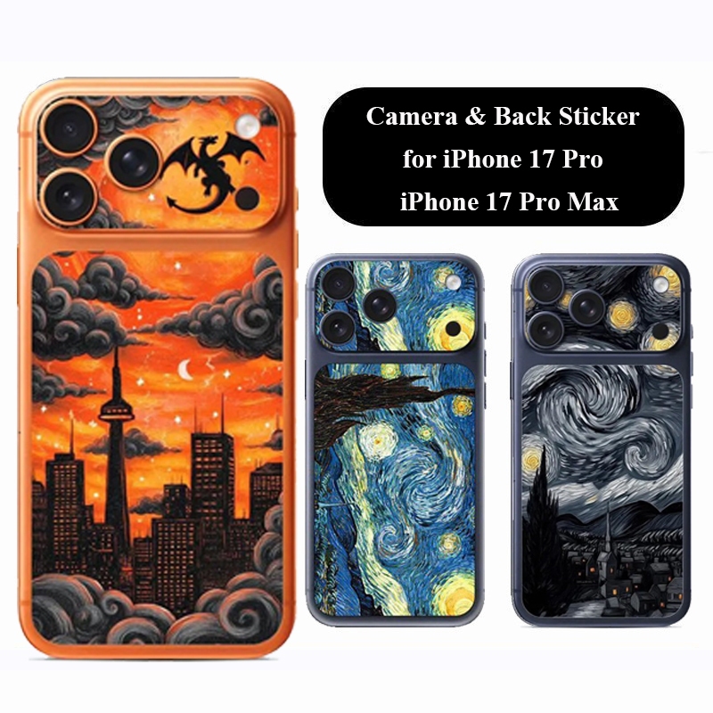 IPhone 17 Pro Max Landscape Camera & Back Sticker iPhone 17 Pro Art Painting Camera Sticker Protector