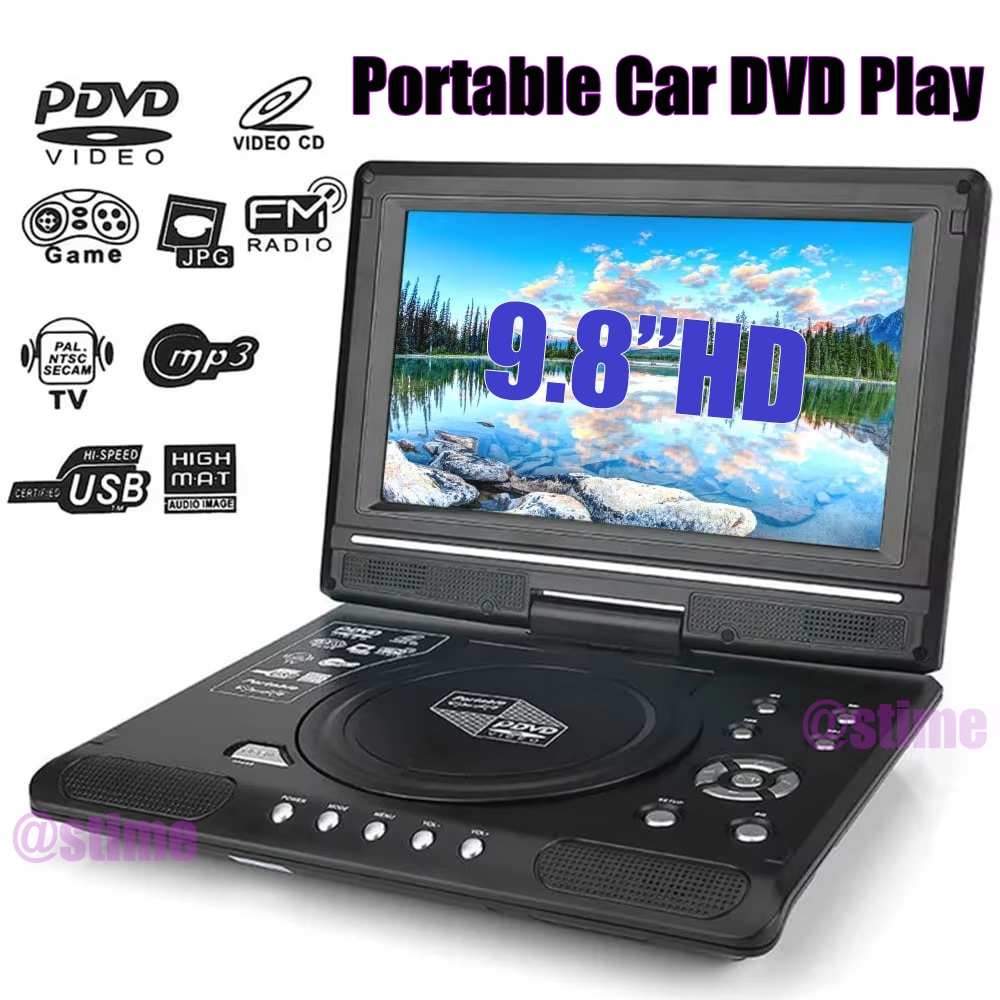 9.8 นิ้ว HD Mobile DVD Player เด็กการเรียนรู้ CD Player แบบพกพา VCD