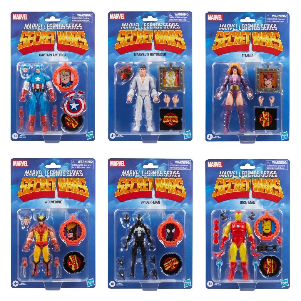Hasbro Marvel Legends Marvel Legends Secret War Series กัปตันอเมริกา Beyond Titania Iron Man Spider-Man Wolverine Ice Man 20 ซม.Action Figure