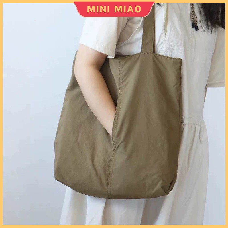 กระเป๋าสะพาย หญิง ระเป๋าโท้ทผ้าไนล่อนสไตล์ญี่ปุ่น เขียว น้ำหนักเบา ไปเรียนและไปทำงาน ความจุขนาดใหญ่