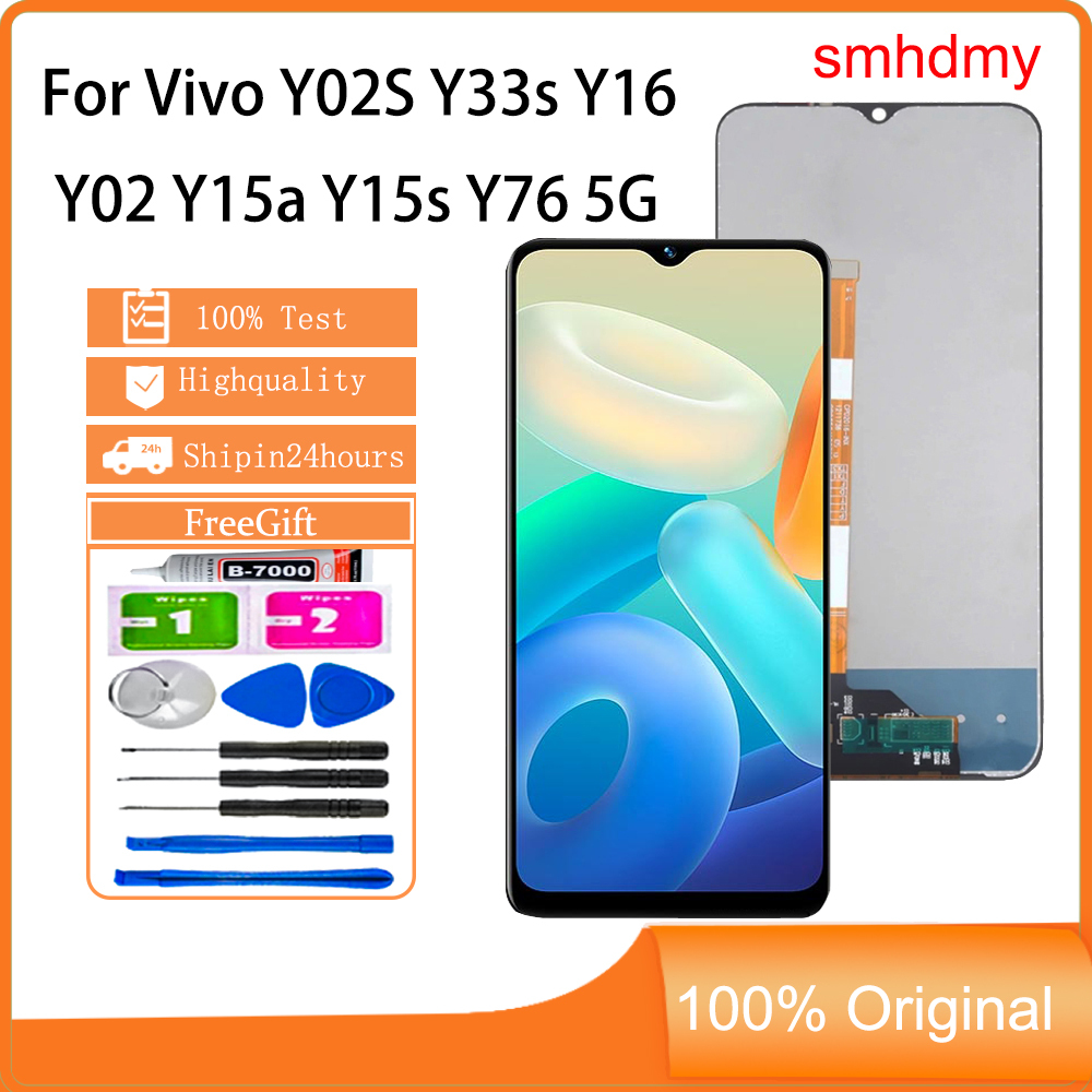 Smhdmy Ori สําหรับ Vivo Y02S Y33s Y16 Y02 Y15a Y15s Y76 5G Y12s Y01 เปลี่ยนหน้าจอสัมผัส LCD