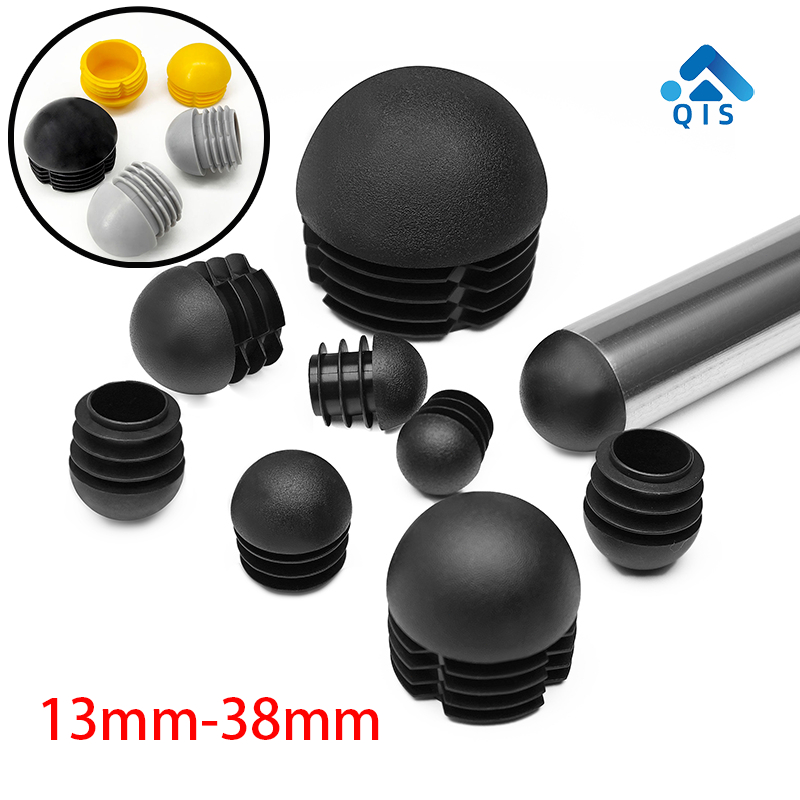 13 มม.-38 มม.สีดําสีขาวสีเทา Blanking End หมวก Domed พลาสติก PVC Hollow ฝาครอบเฟอร์นิเจอร์โต๊ะเก้าอี้ขาท่อปลั๊กภายนอกยางหมวกวงเล็บเท้าภายในแผ่นป้องกัน