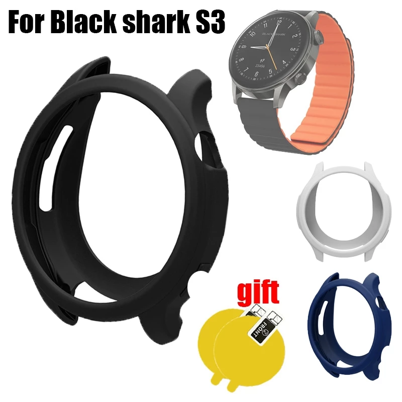 สําหรับ Black Shark S3 Smart watch Case ป้องกันกันชนซิลิโคนครึ่งฝาครอบฟิล์มป้องกันหน้าจอ