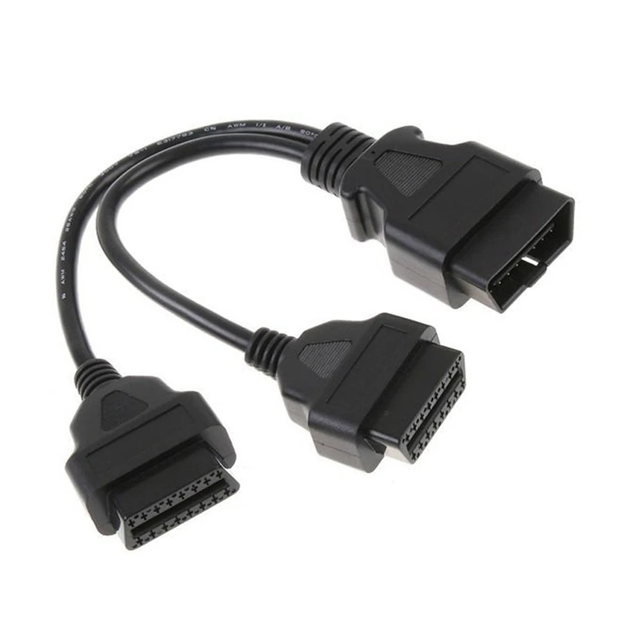 2-in-1 OBD2 Extension Cable 16-Pin Male Splitter to Dual Female Y OBD OBD OBD OBD OBD OBD OBDII สาย 