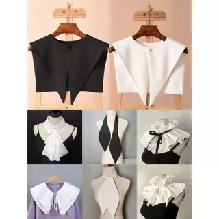 ❣️ความหลากหลายของตัวอ่อนธรรมดาปกปลอมทําเองศาลสไตล์ผ้าคลุมไหล่ยุโรปอเมริกาเวอร์ชั่นเกาหลีผู้หญิงด้านนอกผ้าคลุมไหล่ขนาดเล็กขนาดใหญ่ชี้ปกตกแต่งเสื้อกระโ