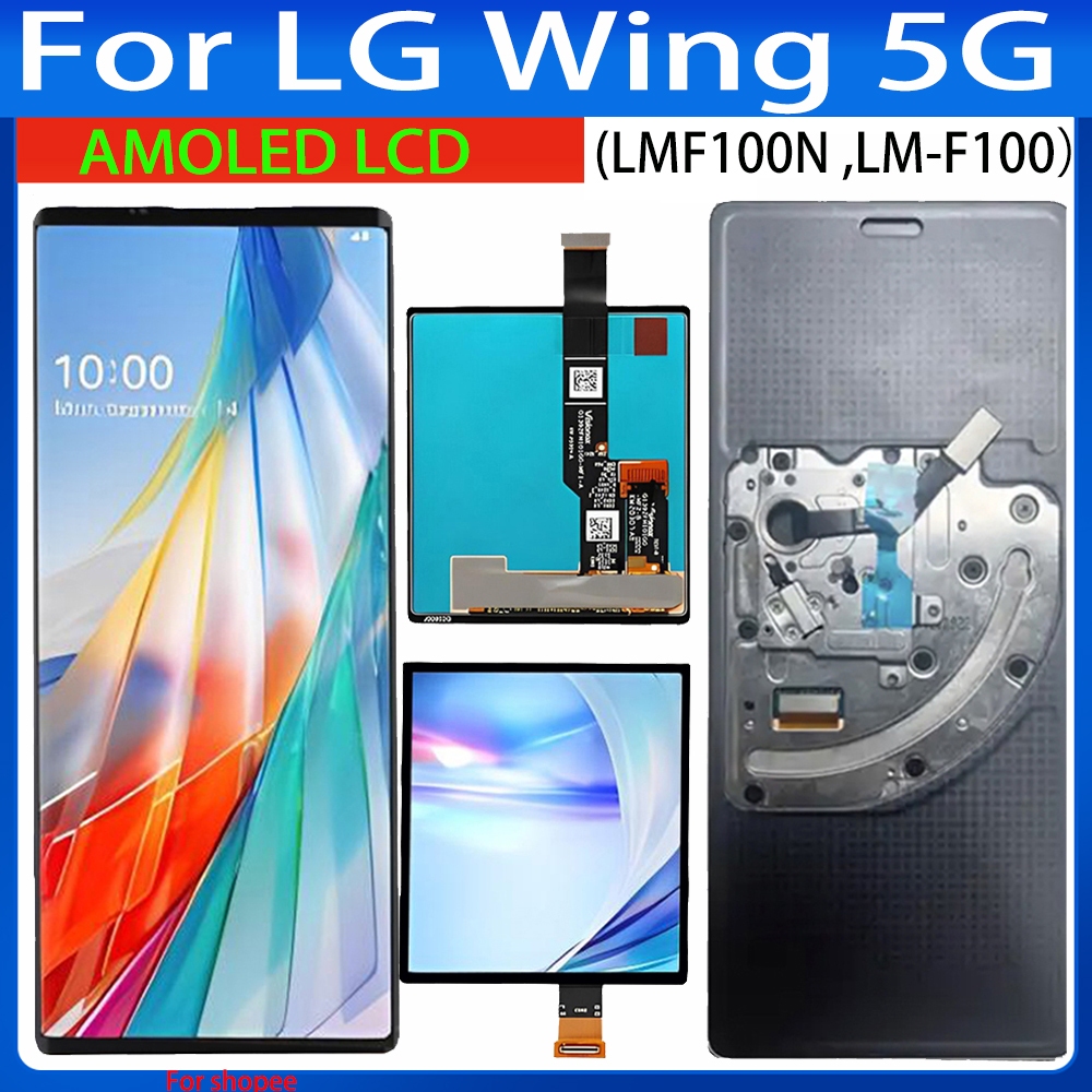 6.8 "Original AMOLED สําหรับ LG WING 5G LCD LMF100N LM-F100 จอแสดงผล Touch Screen Digitizer Assembly