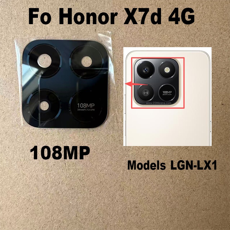 สําหรับ Huawei Honor X7d / Honor 400 สมาร์ท 4G เลนส์กล้องด้านหลังฝาครอบกระจกพร้อมสติกเกอร์กาวรุ่น LGN-LX1