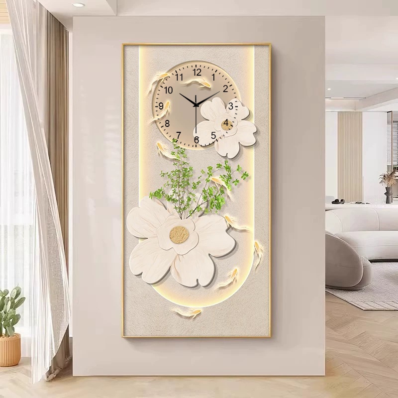 จิตรกรรมฝาผนังนาฬิกาแขวนห้องนั่งเล่นห้องรับประทานอาหารแขวนภาพวาดภาพวาดตกแต่ง - รูปที่ 4