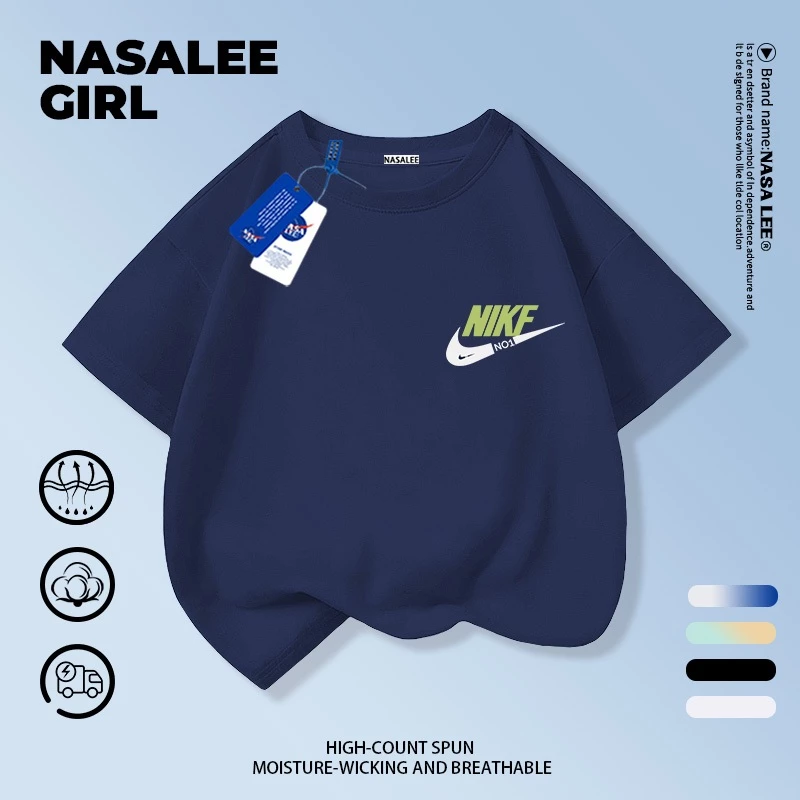 【จัดส่งทันที】เสื้อยืดเด็ก NASA ผ้าฝ้ายระบายอากาศดี ทรงเท่ ใส่ได้ทุกสไตล์ สําหรับเด็กอายุ 3-16 ปี