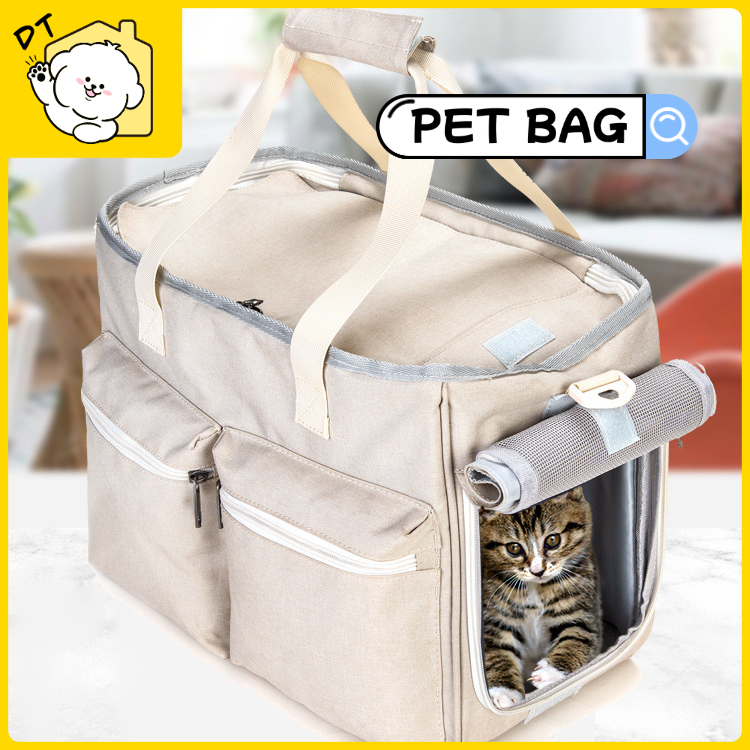 กระเป๋าเป้สะพายหลัง กระเป๋าสะพายไหล่ ขนาดใหญ่ ระบายอากาศได้ดี แบบพกพา สําหรับสัตว์เลี้ยง สุนัข แมว