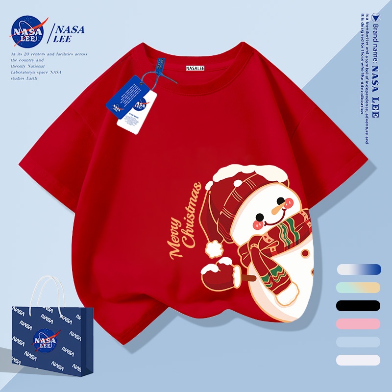 [จัดส่งรวดเร็ว!] เสื้อยืดผ้าฝ้ายแท้สำหรับคนทุกวัย ออกแบบเหมือนมนุษย์หิมะ ระบายอากาศได้ดี ดูดซับเหงื่อ