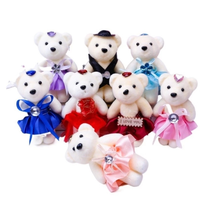 Tt ช่อดอกไม้ หมี คู่รัก ตกแต่งงานแต่งงาน ของขวัญ 10 ชิ้น