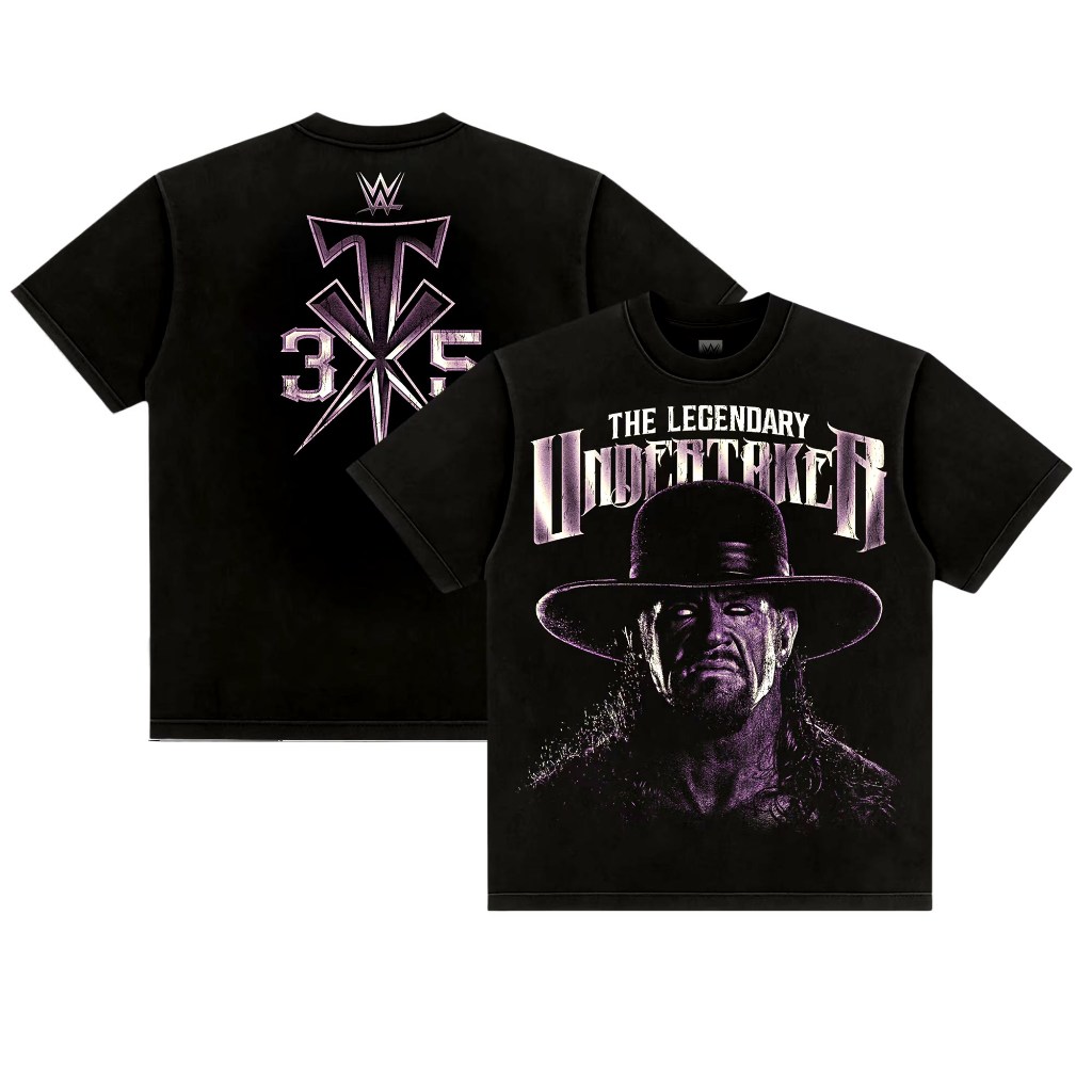 Mens Black The Undertaker 35 Years Close-Up Boxy T-Shirt