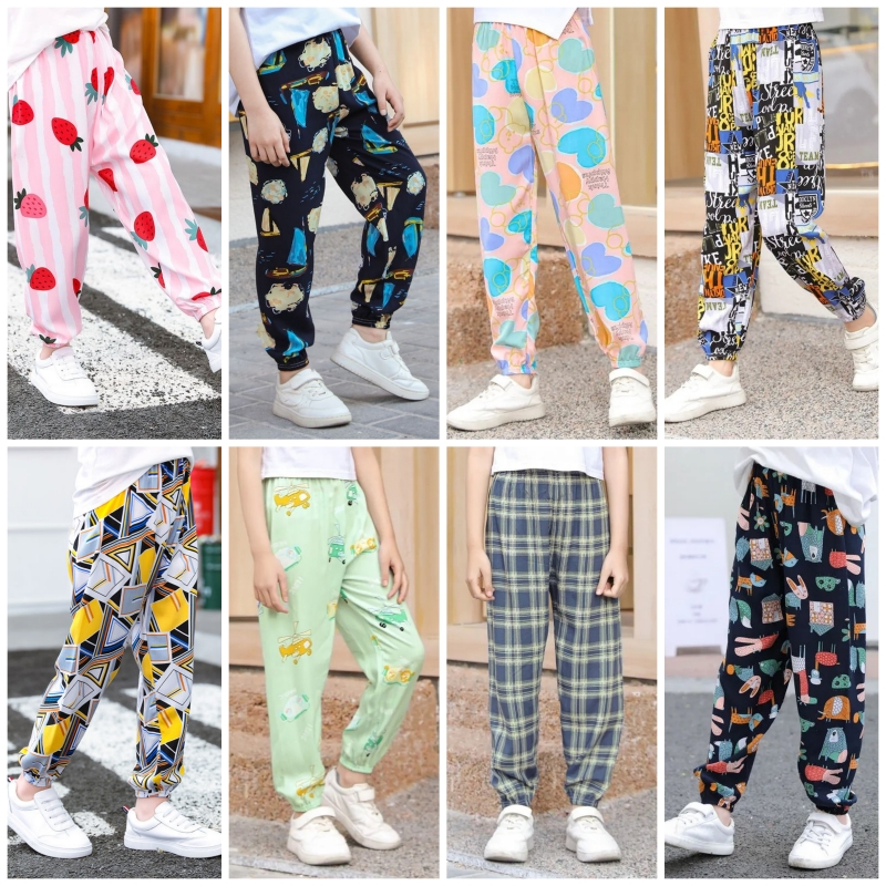 LFKids Harem กางเกง 90-150 ซม.ชายหญิง Boho สไตล์กางเกงสําหรับฤดูใบไม้ผลิฤดูร้อน