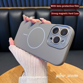 Magnetic PC Hard การป้องกันกล้องเคสโทรศัพท์สําหรับ iPhone 17 16 15 14 13 12 11 Pro Max Plus Air