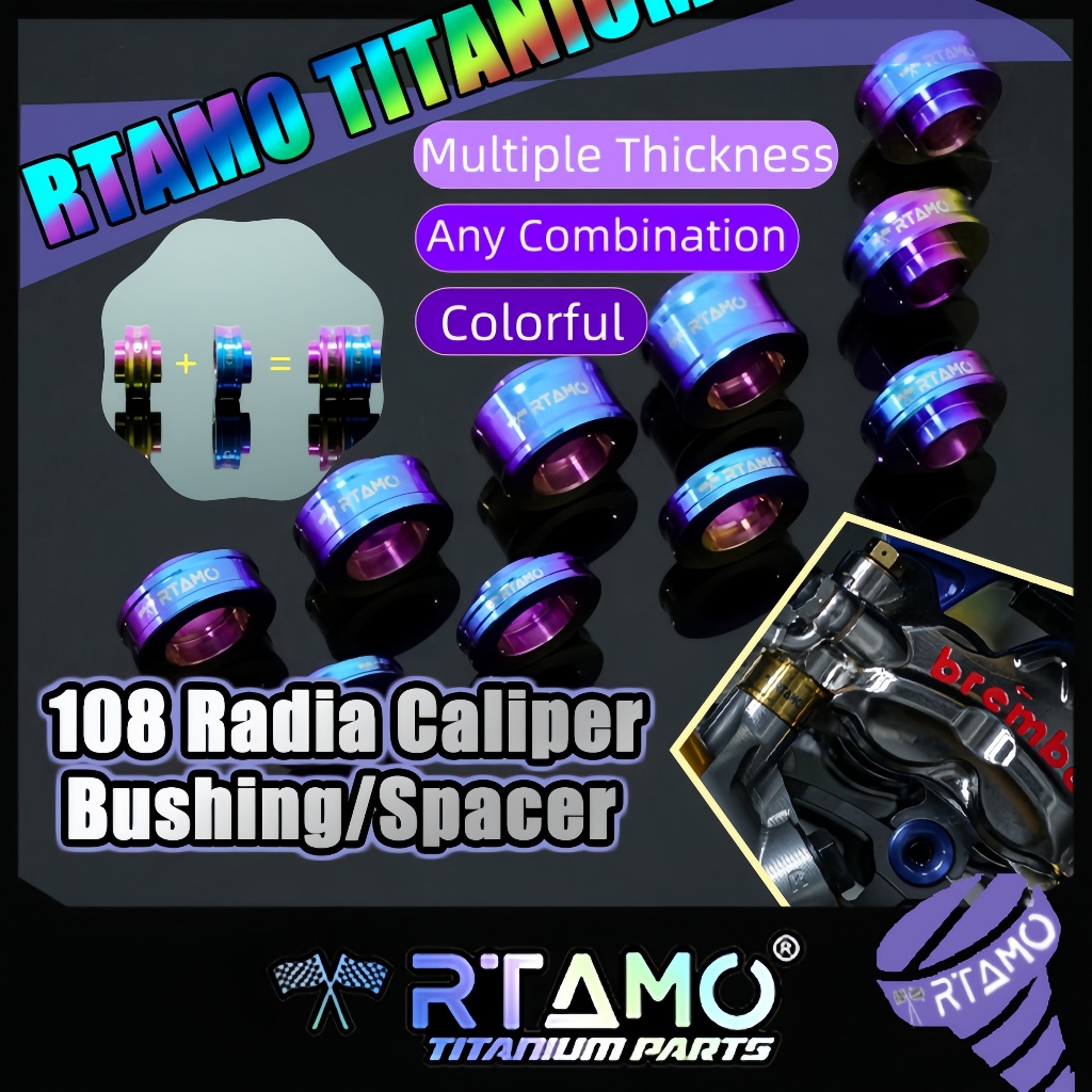 RTAMO ไทเทเนียม Gr5 5H-34H Spacer Gasket Highten ปั๊ม Brembo 108mm Stylema GP4RX HPK For Xmax Forza 