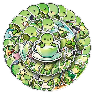 น่ารัก 50 ชิ้นการ์ตูน Bean eyed เต่าสติกเกอร์สําหรับโทรศัพท์แล็ปท็อปสมุดภาพ Art หมวกกันน็อกสติกเกอร์ Graffiti กันน้ํา DIY