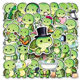 น่ารัก 50 ชิ้นการ์ตูน Bean eyed เต่าสติกเกอร์สําหรับโทรศัพท์แล็ปท็อปสมุดภาพ Art หมวกกันน็อกสติกเกอร์ Graffiti กันน้ํา DIY