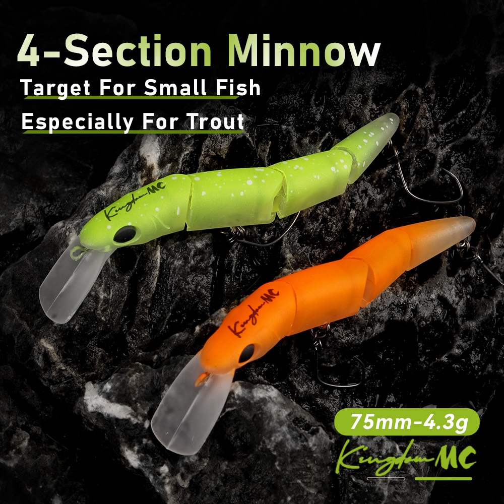 Minnow Fishing Lure 4.3g 75 mm สำหรับตกปลาขนาดเล็ก เช่น บัสและไพค์ ด้วยเหยื่อล่อแบบจมน้ำทำจากABS