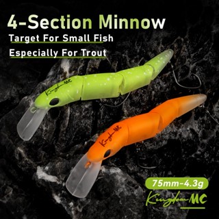 Minnow Fishing Lure 4.3g 75 mm สำหรับตกปลาขนาดเล็ก เช่น บัสแ…